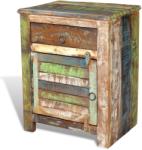 vidaXL Masă de capăt cu 1 sertar și 1 ușă, lemn reciclat (240950) - vidaxl