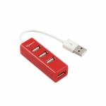 SBOX H-204R 4 portos USB Hub, piros
