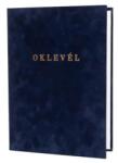  Oklevéltartó, A4, exkluzív, plüss, aranyozva, kék (ISKE176) - webpapir