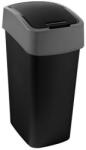 Keter Billenős szemetes, 45 liter, CURVER "Pacific flip bin", fekete/ezüst (KHMU243) - webpapir