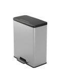 Keter Pedálos szemetes, műanyag, 65 l, CURVER "Deco bin", fekete/ezüst (KHMU244)