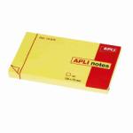 APLI Öntapadó jegyzettömb, 125x75 mm, 100 lap, APLI, sárga (LNP10976) - webpapir