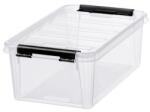 SMARTSTORE Műanyag tárolódoboz, 3, 6 liter, fekete fogantyúkkal, SMARTSTORE "Classic 5", átlátszó (CSDSMART29) - webpapir