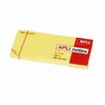 APLI Öntapadó jegyzettömb, 38x51 mm, 100 lap, APLI, sárga (3db/csom) (LNP10977)
