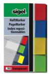 Sigel Jelölőcímke, műanyag, 4x40 lap, 20x50 mm, SIGEL Clear, vegyes szín (SIHN670) - webpapir