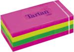 Tartan Önatapadó jegyzettömb, 38x51 mm, 100 lap, TARTAN, vegyes neon színek (12db/csom) (LPT5138N)