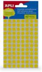 APLI Etikett, 8 mm kör, kézzel írható, színes, APLI, sárga, 288 etikett/csomag, (3lap/csom) (LCA2044)