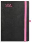 TopTimer Naptár, tervező, B6, heti, TOPTIMER, "Nero", fekete-pink (NKN012PU) - webpapir