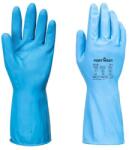  Védőkesztyű, latex, élelmiszer-feldolgozáshoz, S méret, kék (MER093) - webpapir