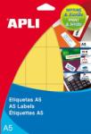 APLI Etikett, 19 mm kör, színes, A5 hordozón, APLI, piros, 560 etikett/csomag (LCA12105) - webpapir