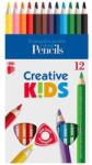 ICO Színes ceruza készlet, háromszögletű, vastag, ICO "Creative kids", 12 különböző szín (TICCKV12) - webpapir