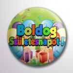 Partikellékek Boldog Születésnapot színes kitűző