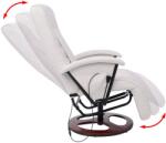 vidaXL Fotoliu de masaj Shiatsu, alb, piele ecologică (242509)