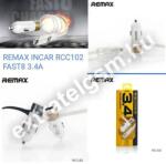 REMAX FAST8 RCC102 Lightning és Micro USB szivargyújtó töltő 1m arany