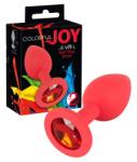You2Toys Анален разширител от силикон с кристал Colorful Joy червен