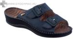  0Ft kiszállítás! Scholl Weekend masszírozó bőr gyógypapucs sötétkék 35-42
