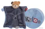 Kaloo Ursuleț de pluș de dormit și păpușă de mână Blue Denim-Doudou Kaloo 18 cm în ambalaj de cadou pentru cei mai mici albastru (K960066)