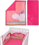 toTs Garnitură de pat bebe Joy toTs-smarTrike hipopotam pătură, cearşaf şi protector de cap 100% bumbac satinat roz (TO240110) Lenjerii de pat bebelusi‎, patura bebelusi