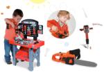 Smoby Set masă de lucru Black&Decker Smoby cu maşină mecanică de găurit şi drujbă electronică (SM500205-1) Set bricolaj copii
