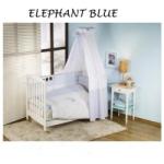 Nino Set Lenjerie de Pat 4 Piese Elephant Blue Lenjerii de pat bebelusi‎, patura bebelusi