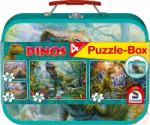 Schmidt Spiele Dinosaurs Puzzle-Box 2x60+2x100 db-os puzzle fém bőröndben (56495)