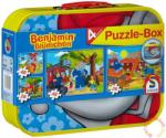 Schmidt Spiele Benjamin the Elephant Puzzle-Box puzzle fém bőröndben 2x26+2x48 db-os (55594)