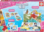 Educa Puzzle copii Prinţese Disney SuperPack 4in1 Educa progresiv 2x puzzle, 1x domino şi pexeso (EDU17198) Puzzle