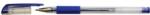 Viamond Roller cu gel, corp plastic, transparent, grip cauciucat in culoarea minei, varf 0.7 mm, albastru (LW030313N)