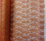  glitteres csipke dekoranyag bronz(48 cm x 5 yard)