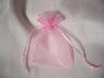  7, 5*10 cm organza tasak rózsaszín (20 db)