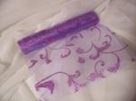  v. lila alapon csillámos inda mintás organza(24 cm * 5 m)