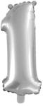  1. szám fólia lufi (35 cm), ezüst