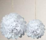 papír gömb / pom-pom (25 cm átmérő )fehér-0001
