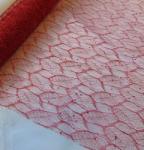  glitteres csipke dekoranyag piros (48 cm x 5 yard)levélke mintás