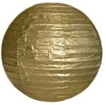  papír lampion gömb, 25 cm-es, metál arany