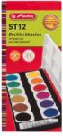 Herlitz Vízfesték/12 szín + fedőfehér, feliratozható, fedele festékkeverő palettaként funkcionál (10116655)