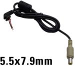  2141A 7, 9/5, 5/11mm DC dugóval szerelt kábel