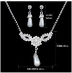  Ezüst színű gyöngyös strasszos szett 00028ec