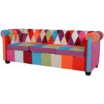 vidaXL Canapea Chesterfield, cu 3 locuri, material textil (243181) Canapea