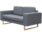 vidaXL Canapea cu 2 locuri, gri deschis, material textil (243184) Canapea