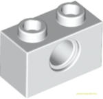 LEGO® Alkatrészek (Pick a Brick) Fehér Technic 1X2 Elem, Lyukkal (használt) 370001h (370001h)