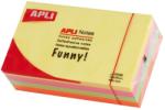 APLI Öntapadó jegyzettömb, 125x75 mm, 400 lap, APLI "Funny", neon (LNP13438) - officesprint