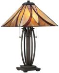 Quoizel Veioză Tiffany Asheville, 2xE27, H: 64 cm, cu doua intrerupatoare cu fir, QZ-ASHEVILLE-TL (QZ-ASHEVILLE-TL)