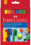 Faber-Castell Carioci cu clip 6 culori/set Connector FABER-CASTELL Jumbo, FC155208