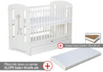 Klups Patut Cu Sertar Klups Safari Giraffe Alb + Saltea 8 Mykids