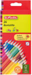Herlitz Creioane colorate triunghiulare 24 culori/set HERLITZ
