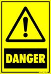  Danger (veszély) figyelmeztető tábla matrica
