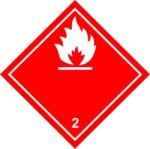  ADR 2.1 bárca Gyúlékony gázok ( piros alapon fehér )