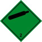  ADR 2.2 bárca Nem gyúlékony, nem mérgező gázok ( zöld alapon fekete )