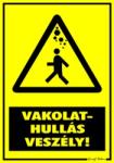  Vakolathullás veszély! ( ember ) figyelmeztető tábla matrica